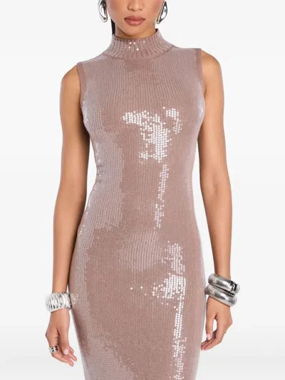 RETROFÉTE DOVE HIGH-NECK SEQUIN DRESS