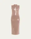 Retroféte Dove Dress In Truffle
