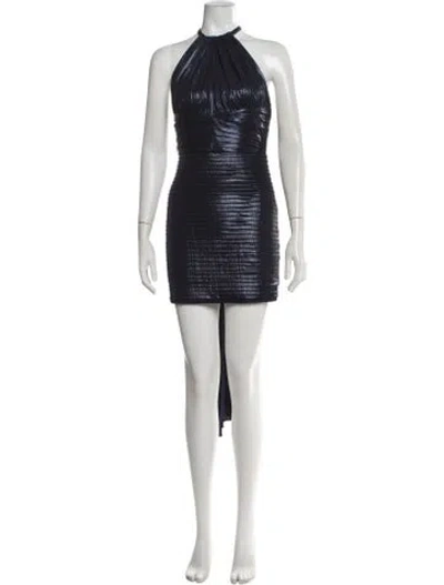 Pre-owned Retroféte Dress W/ Shawl Mini Dress In Blue