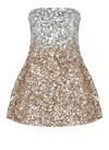 Retroféte Retrofete Retrofete Gold Dress With Sequined Detailing In Silver