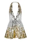 Retroféte Sequin-embellished Halterneck Mini Cocktail Dress