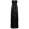 Retroféte Zoa Strapless Lamé Twisted-bodice Gown In Black
