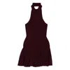 Retroféte Quinn Halterneck Flared Mini Dress In Brown