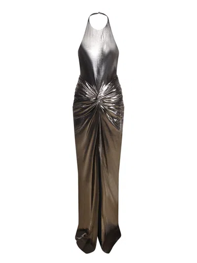 Retroféte Metallic Fabric Halterneck Dress.