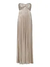 Retroféte Zoa Strapless Metallic Gown In Neutral