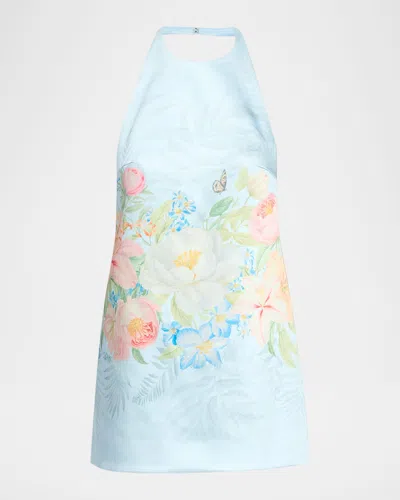 Retroféte Drexley Floral Halter Mini Dress In Multi