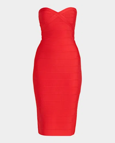 Retroféte Drussie Bandage Knit Midi Dress In Red