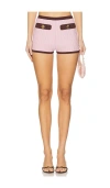 Retroféte Edith Ribbed High-waisted Shorts In Metallic Earl Rose & Pecan