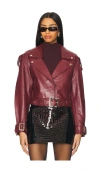 Retroféte Einsley Leather Jacket In Burgundy