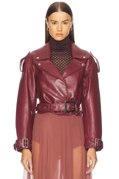 Retroféte Einsley Leather Jacket In Port
