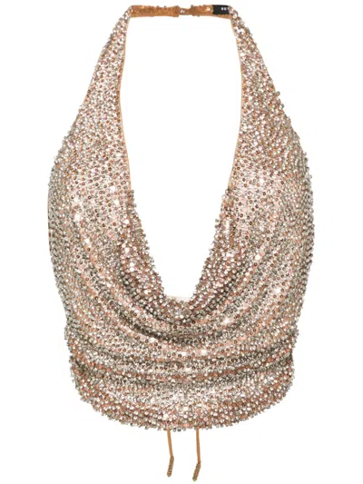 Retroféte Eleanor Crystal-embellished Top In Brown