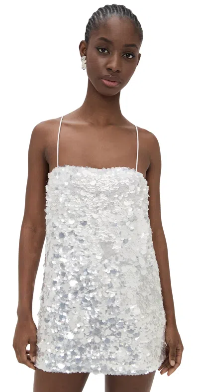 Retroféte Eleanora Sequin Dress Silver In White