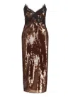 Retroféte Ellen Sequin Dress In Brown