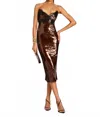 Retroféte Ellen Sequin Dress In Deep Brown In Brown