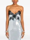 Retroféte Ellen Sequin Lace-insert Dress In Blue