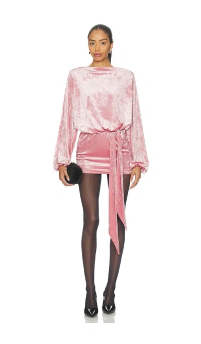 Retroféte Elysia Velvet Dress In Pink