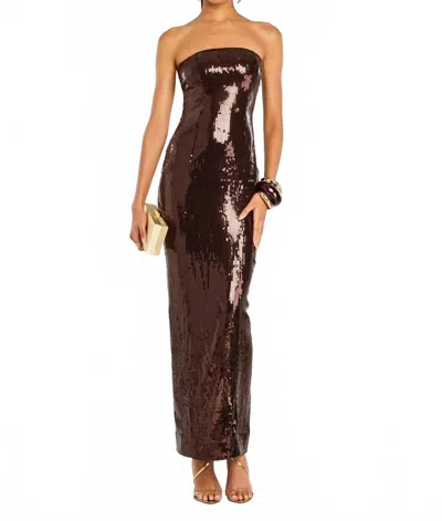 Retroféte Ember Maxi Dress In Dark Chocolate In Brown