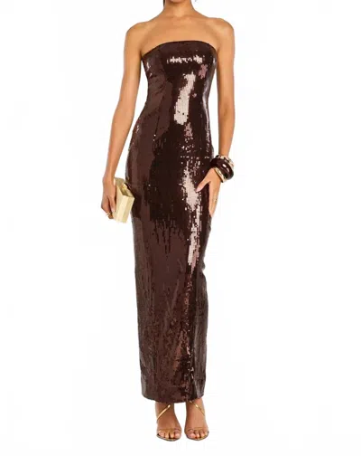 Retroféte Ember Sequin Maxi Dress In Brown