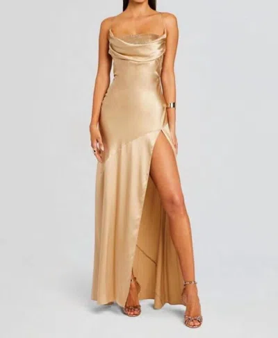 Retroféte Emery Crystal Sequin Embellished Maxi Dress In Nude In Gold