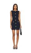 Retroféte Erin Sparkly Knit Buttoned Mini Dress In 네이비 & 블랙