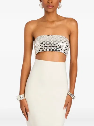 Retroféte Esmerelda Embellished Strapless Dress In Metallic