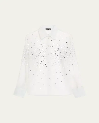 Retroféte Eugenia Embellished Sheer Blouse