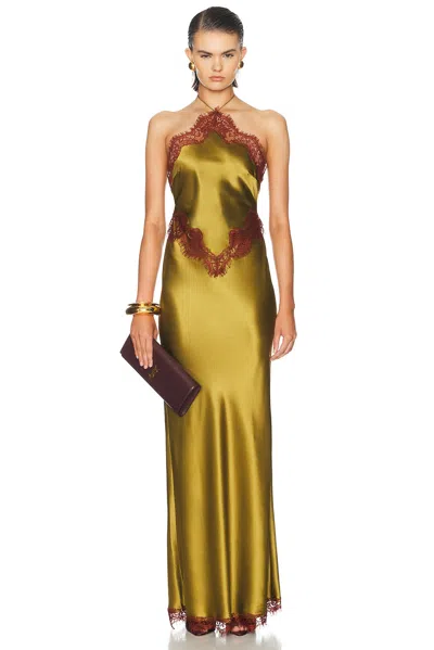 Retroféte Everly Dress In Basil & Cigar