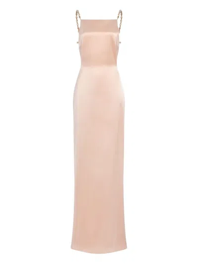 Retroféte Evita Bead-embellished Open-back Maxi Dress In Neutral