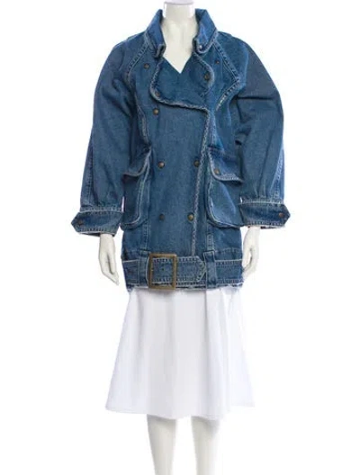 Pre-owned Retroféte Faux Fur Coat In Blue