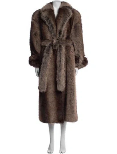 Pre-owned Retroféte Faux Fur Coat In Brown