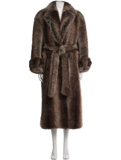 Pre-owned Retroféte Faux Fur Coat W/ Tags In Brown