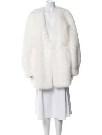 Pre-owned Retroféte Faux Fur Faux Fur Coat In Neutrals