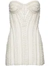 Retroféte Faux-pearl Embellished Minidress In White