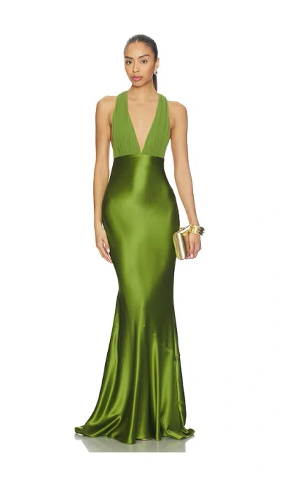 Retroféte Fig Dress In Green