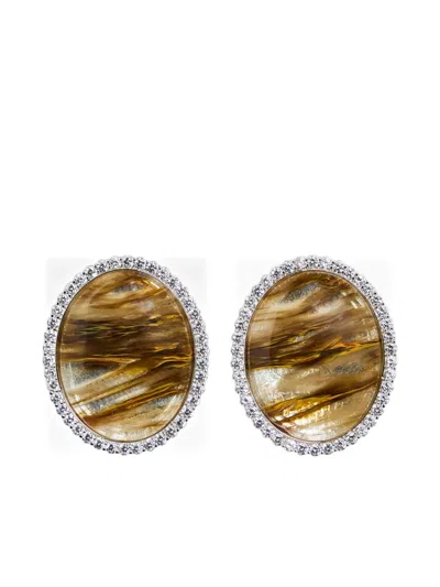 Retroféte Fillipa Stone-embellished Round Earrings In Gold