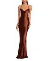 Retroféte Finley Beaded Satin Slip Gown
