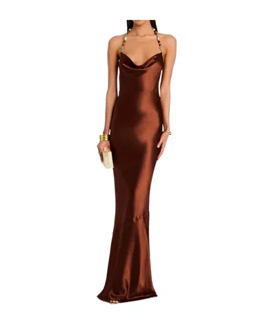 Retroféte Finley Cowl-neck Beaded-strap Maxi Dress In Multi