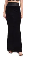Retroféte Flora Velvet Skirt Black In Black