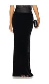 Retroféte Flora Velvet Skirt Black In Black