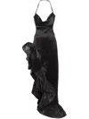 Retroféte Floral-appliqué Maxi Dress In 黑色