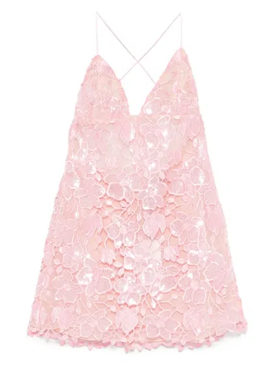 RETROFÉTE FLORAL-EMBROIDERED MINI DRESS