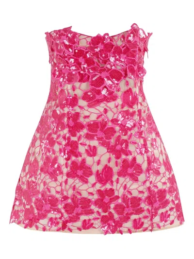 RETROFÉTE FLORAL-EMBROIDERY MINI DRESS