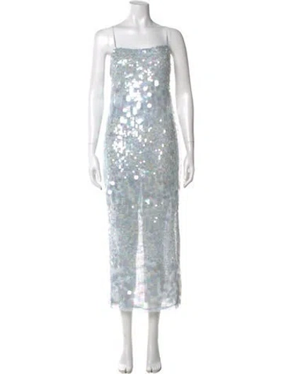 Pre-owned Retroféte Floral Print Long Dress W/ Tags In Blue