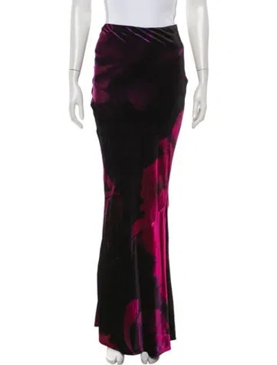 Pre-owned Retroféte Floral Print Long Skirt In Black