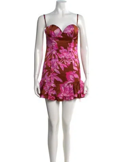 Pre-owned Retroféte Floral Print Mini Dress W/ Tags In Multi