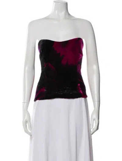 Pre-owned Retroféte Floral Print Strapless Top In Multi