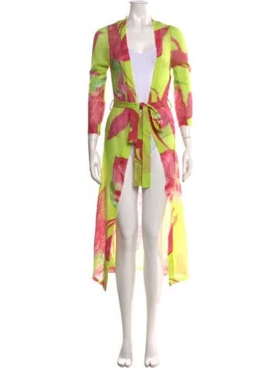 Pre-owned Retroféte Floral Print V-neck Sweater W/ Tags In Pink