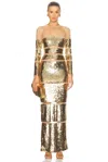 Retroféte Desi Dress In Gold