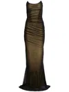 Retroféte Ford Strapless Ruched Maxi Dress In 黑色
