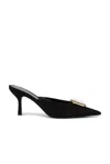 Retroféte Francesca Satin Kitten Mule In Black